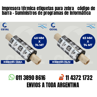 Impresora térmica etiquetas para zebra  código de barra - Suministros de programas de informática